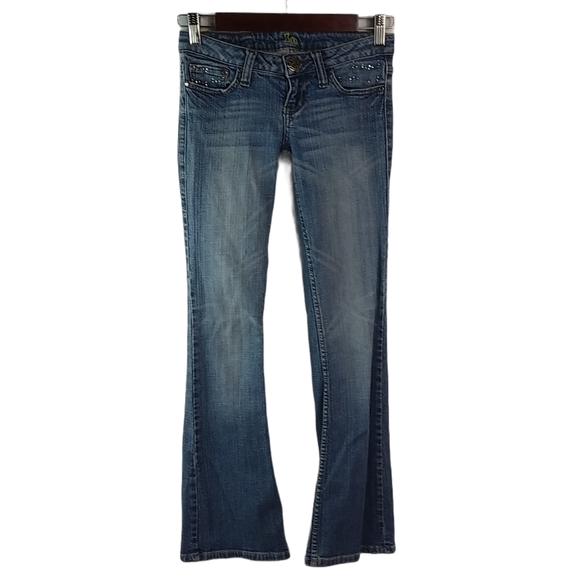 ZCO 5 26.5 Designer Crystal Logo Pocket Jeans - Picture 2 of 7